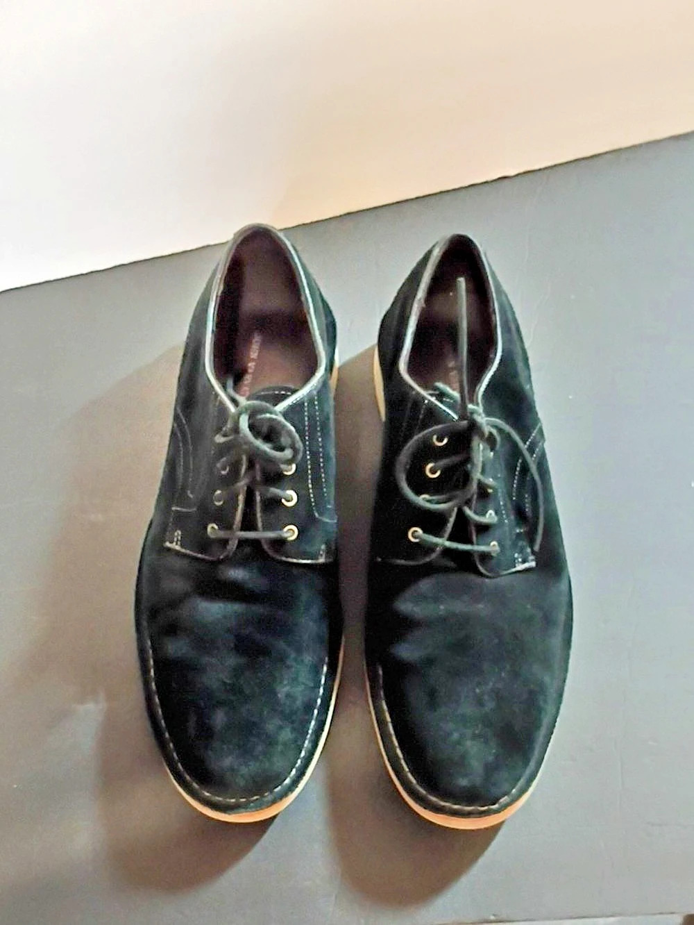 John Varvatos Black Wuede Lace-Up Shoes Size 11